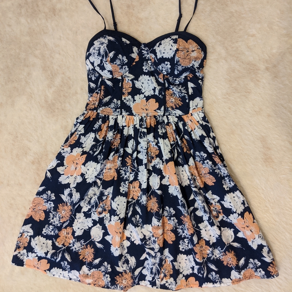 band of gypsies blue pink white mini dress
